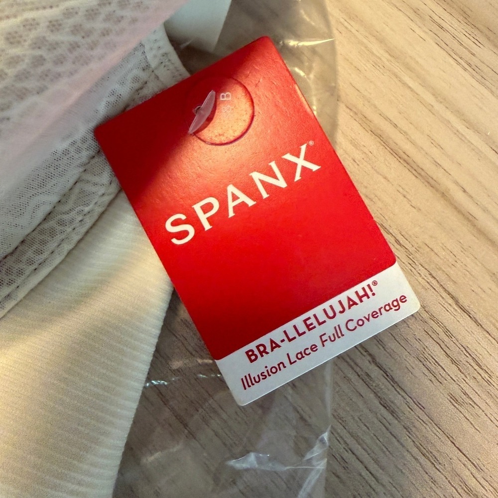 34D Spanx Bra llelujah Full Coverage Illusion Lace  White NWT - Picture 3 of 4